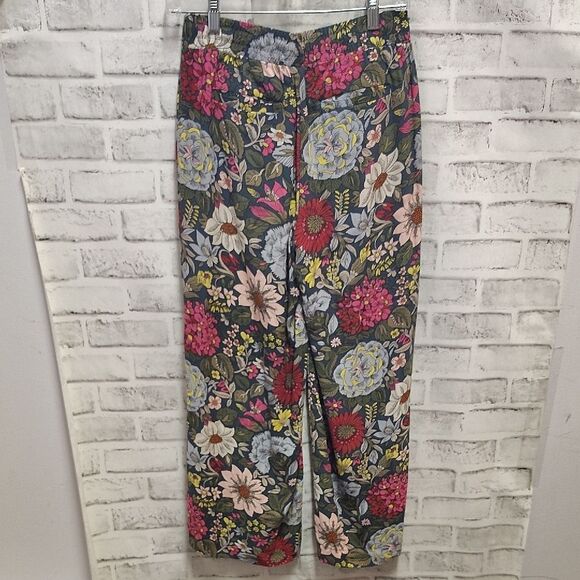 LOFT Pink and Red Pleated Maxi Pencil Jumpsuit - Picture 3 of 3